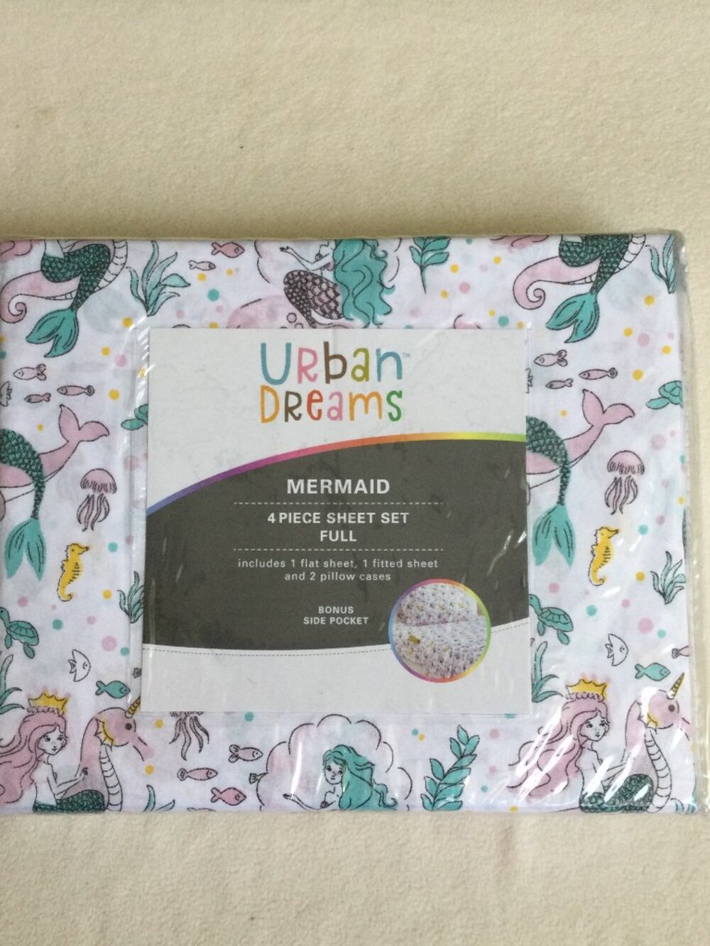 NEW Urban Dreams Mermaid 4-piece FULL sheet set